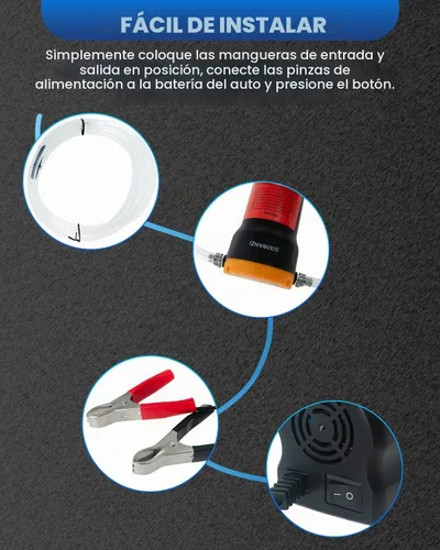 Vista 5 de SIXIWANZI Bomba extractora de aceite de 12V 60W, extractor de aceite para barco, motocicleta, coche y equipo de césped