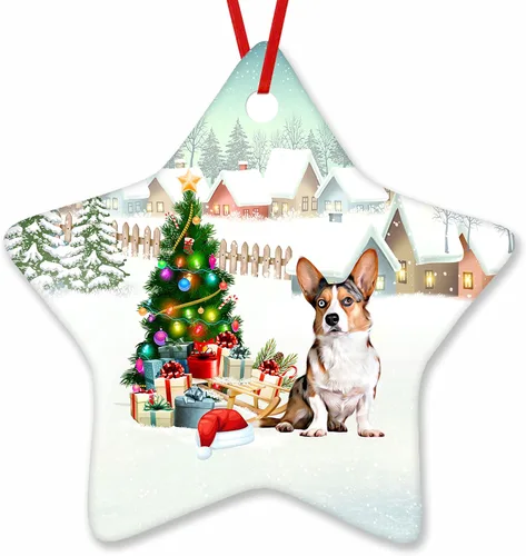 Vista 136 de Prezzy Airedale Terrier - Adorno para decoración de árbol de Navidad, regalos lindos para amantes de los perros, para familiares y amigos, nuevo