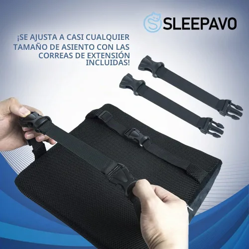Vista 5 de Sleepavo Cojín de asiento de espuma viscoelástica para silla de oficina, almohada ortopédica de espalda y glúteos para ciática, coxis, alivio