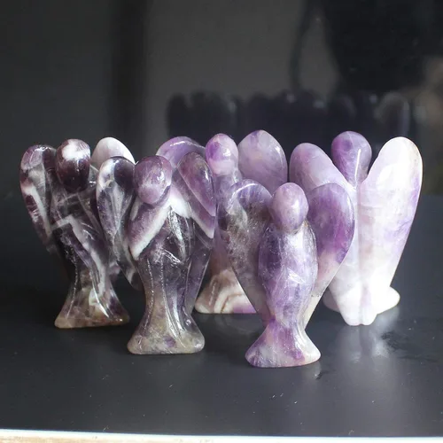 Vista 4 de 2 pulgadas tallada a mano con piedras preciosas mixtas de cristal de piedra preciosa tallada a mano (amatista)
