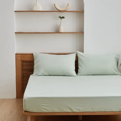 Vista 11 de Simple&Opulence Sábana bajera ajustable de lino (1 pieza), funda de colchón de 14 pulgadas de profundidad, mezcla de algodón natural, suave y Azul