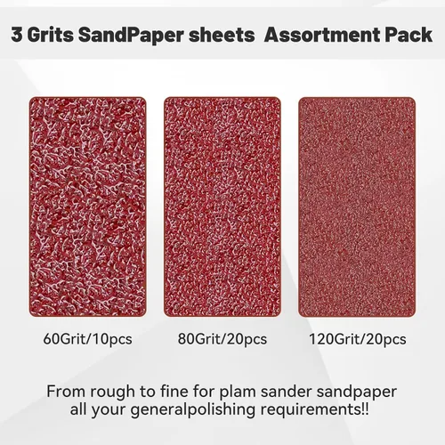 Vista 3 de Hoja de papel de lija de 1/4, 4-1/2 "* 5-1/2" surtido 60-80-120,50PACK