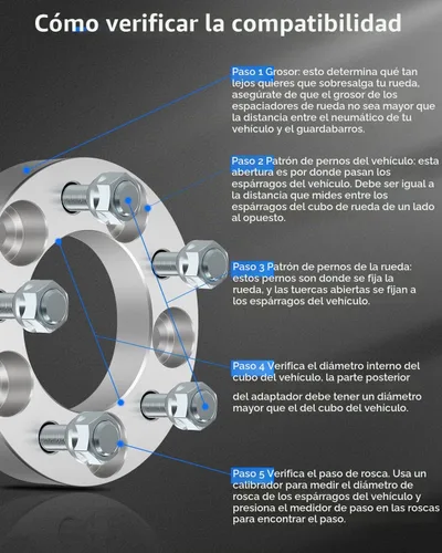 Vista 2 de ECCPP 4 espaciadores de rueda de 1 pulgada con 5 lengüetas de 5 x 4.5 y 5 x 114.3 con pernos de 12 x 1.5 de 3.248 in, aptos para Toyota Avalon