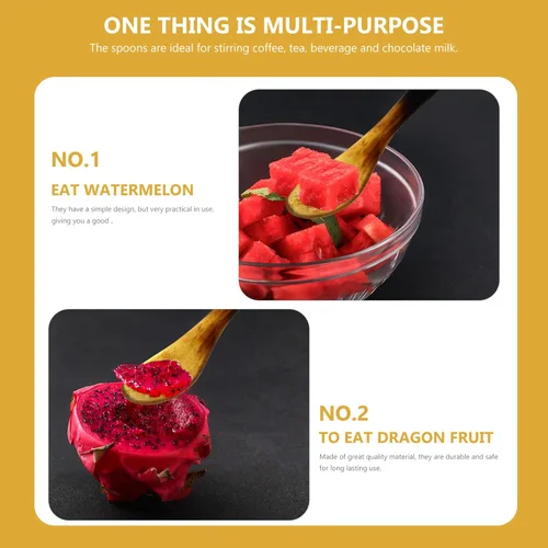 Vista 6 de Cuerno de búfalo Cuerno Buey Cuerno Cucharas Espresso para Té Postre Pastel Aperitivo 6.9 in