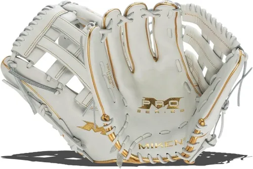 Vista 17 de Miken Pro Series - Guantes de sóftbol de lanzamiento lento, 13 pulgadas, blanco/rojo