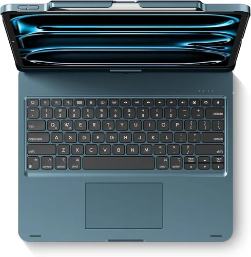 Vista 12 de edaiser Funda de teclado giratoria para Apple iPad mini 6ª 7ª generación a17 Pro, teclado Bluetooth compacto con trackpad retroiluminado RGB