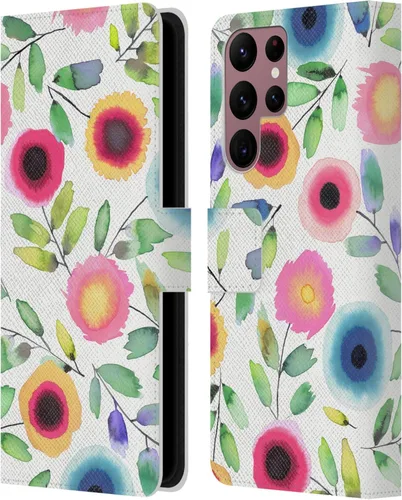 Vista 297 de Head Case Designs Officially Licensed Ninola Ditsy Flowers Yellow Nature Bold Leather Wallet Case Compatible with Samsung Galaxy A07 4G