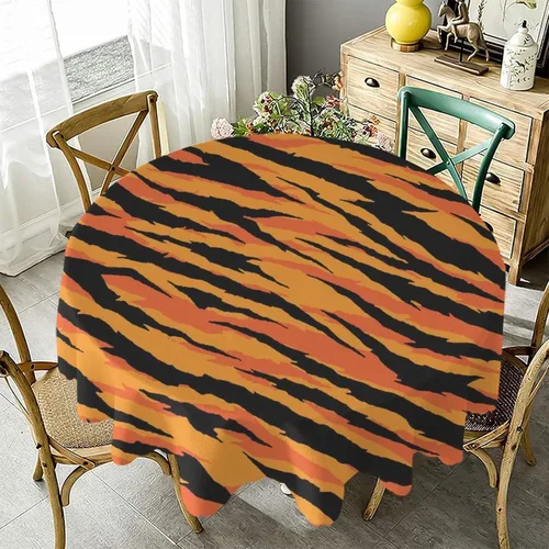 Vista 10 de Mantel redondo lavable impermeable para mesa redonda, diseño de mariposa monarca naranja, para interiores y exteriores, patio, bodas, fiestas, uso