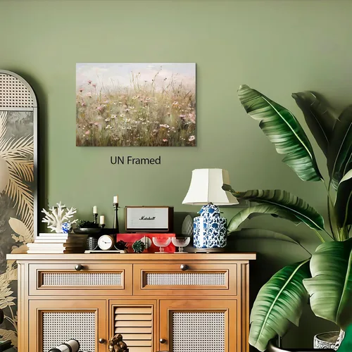 Vista 2 de QMWIDKL Arte de Pared Vintage de Flores Silvestres Pósters Botánicos Florales Retro Impresiones de Campo Campestre Pinturas de Paisaje Imágenes