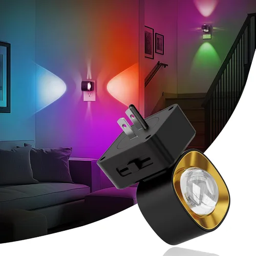 Vista 8 de JandCase Luces nocturnas enchufables a la pared, proyector de estrellas, luz nocturna de galaxia automática 3CCT, enchufe con sensor de luz