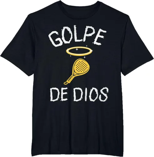 Vista 39 de Golpe De Dios Padel Player Sport in Spanish En Espanol Men's T-Shirt