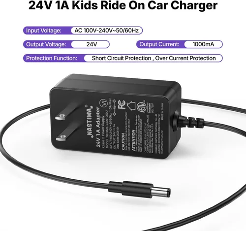 Vista 6 de Cargador de 24 V para juguetes de paseo, cargador de batería de 24 voltios