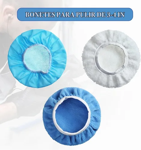 Vista 2 de 20 Piezas Almohadillas Pulidoras Orbitales para Automóvil Capó de Almohadilla de Microfibra Max Capó de Pulido y Abrillantado Cubierta de Azul
