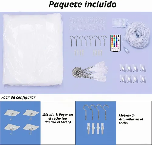 Vista 7 de Obrecis - Dosel de cama blanco con luces de estrella para niñas, cortinas de cama de princesa de 8 esquinas con 100 luces LED en forma de estrella