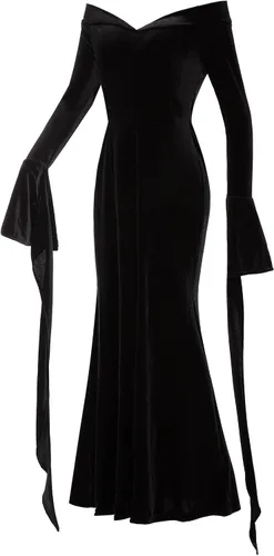 Vista 4 de ZIW Vestido de disfraz para mujer con rosa, disfraz de Halloween, disfraz de cosplay de manga larga