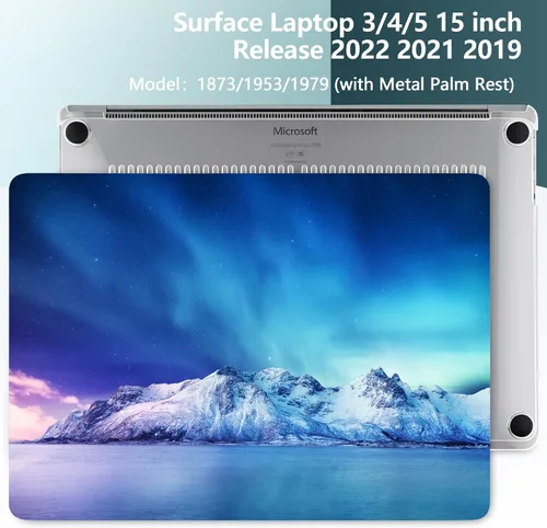 Vista 2 de Batianda Aurora - Funda prémium para laptop Microsoft Surface 5 4 3 de 15 pulgadas con reposamanos de metal, carcasa rígida de plástico