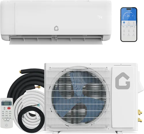 Vista 10 de Garvee 9,000 BTU Mini Split Air Conditioner with Heat Pump, 18.5 SEER, Cools Up to 750 Sq. Ft, Energy Efficient Inverter AC with Installation Kit &