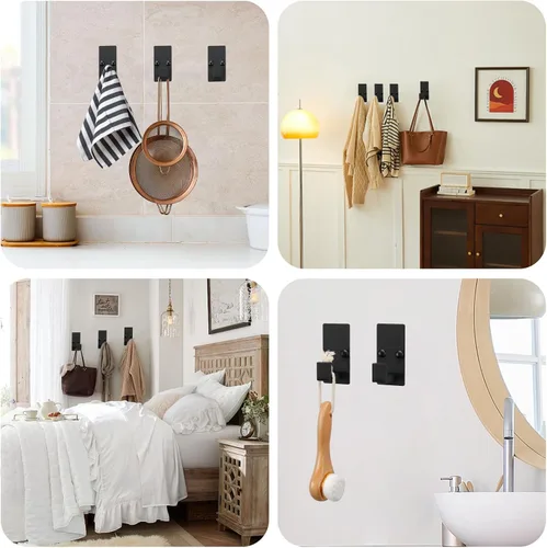 Vista 4 de TocTen Juego de 4 piezas de accesorios de baño, juego de barra de toalla de mano de acero inoxidable grueso, incluye soporte para toallas de baño