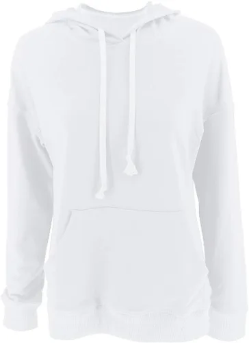 Vista 4 de Bingerlily - Sudadera informal con capucha para mujer, de manga larga, color liso, ligera, holgada, con bolsillo