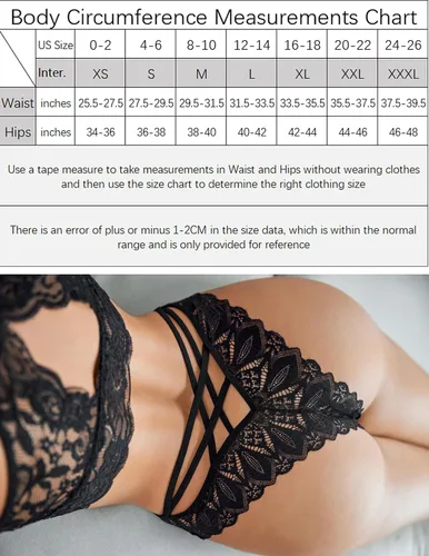 Vista 6 de Avidlove Ropa interior de mujer de encaje, bragas atrevidas con espalda entrecruzada, tangas bikini, ropa interior sexy