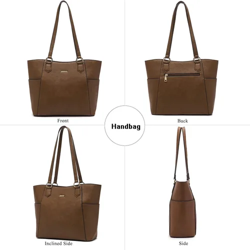 Vista 5 de Juego de bolsos de mano para mujer, bolso y cartera grande, bolso cruzado
