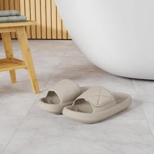 Vista 2 de Joomra Slides for Women and Men Recovery Pillow Slippers Diabetic Sandals Adjustable Strap Dual Cushioned Thick Sole