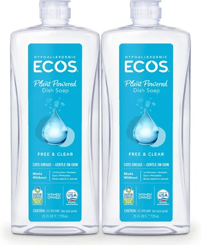 Vista 10 de ECOS, Jabón para platos de bambú y limón, 25 onzas líquidas