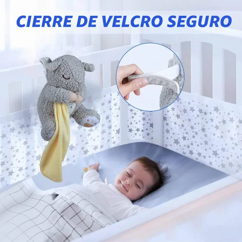 Vista 5 de BEREST - Máquina de ruido blanco para bebé en forma de animal de peluche, con latido del corazón de mamá, ovejas y canciones de cuna, proyector