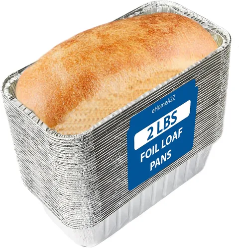 Vista 8 de Moldes desechables de aluminio de 2 libras para hornear, servir y almacenar, sartén desechable resistente al calor, ideal para alimentos