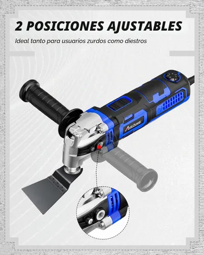 Vista 6 de AVID POWER Herramienta oscilante, multiherramienta oscilante de 3.5 amperios con ángulo de oscilación de 4.5°, 6 velocidades variables y 13 Azul