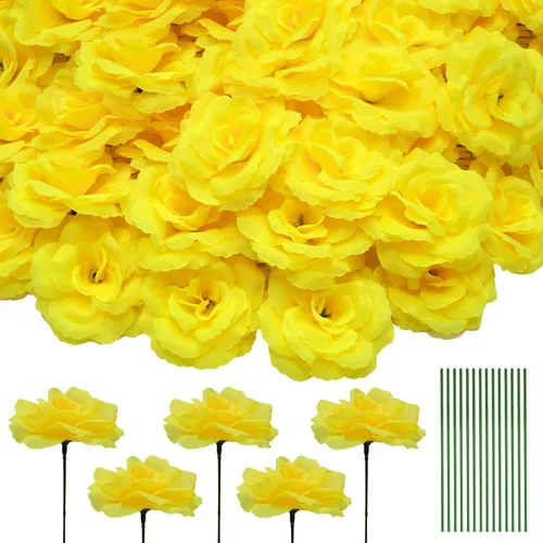 Vista 15 de Eternal Blossom 50 piezas de rosas negras artificiales, flor artificial con tallo, ramo de rosas para decoración, 3 pulgadas de flor falsa de seda