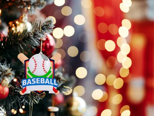 Vista 3 de Adorno de béisbol, adornos de Navidad de béisbol para niños, relleno de calcetines, idea de regalo para jugadores, se puede personalizar en casa
