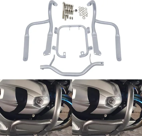 Vista 11 de Worldmotop - Protector de motor de repuesto para BMW R1200RT R 1200RT 2004-2013 (delantero y trasero, negro)