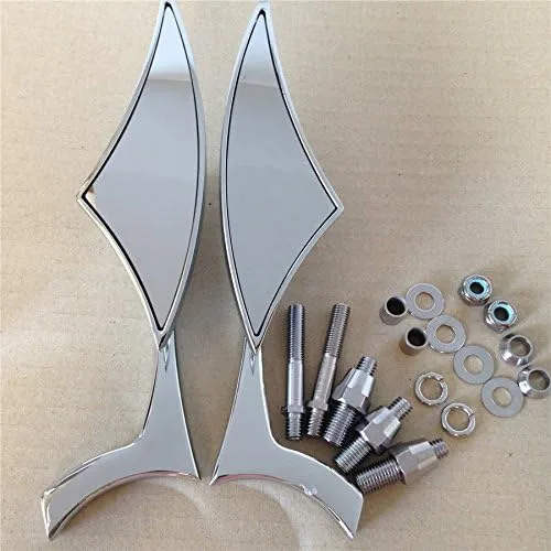 Vista 2 de cromado Spear Hoja Mini Espejos para Harley Davidson Sportster Dyna Softail