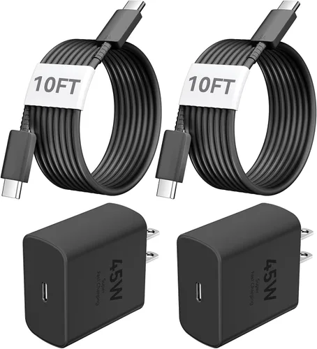 Vista 9 de Cargador para iPhone 16 Pro Max de carga rápida, bloque de cargador de pared USB C de 45 W con cable de carga larga USB C a USB C de 6 pies