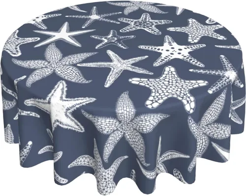 Vista 23 de Giwawa Mantel de Mesa Redondo con Bandera de EE. UU., Mantel Americano con Estrellas, Mariposas, Círculo, 152 cm. Mantel del 4 de julio, Día