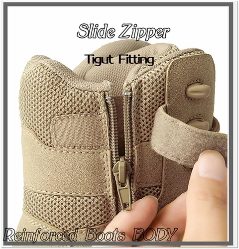 Vista 7 de Kervaky Botas tácticas militares para hombre ligeras, botas de trabajo tácticas transpirables para hombre, botas de combate de la jungla, botas