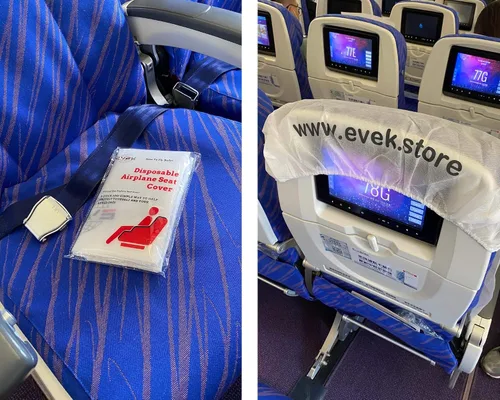 Vista 6 de 2 fundas protectoras de asiento de avión, fundas universales para asiento de avión, automóviles, vehículos, desechablesreutilizables, accesorios