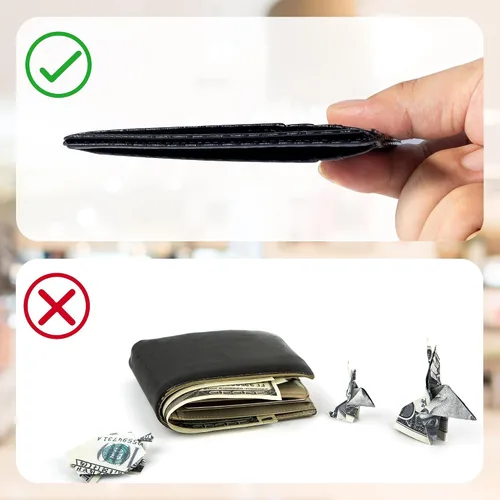 Vista 6 de Cartera Chelmon Slim para Hombre, Cartera Minimalista de Bolsillo Frontal con Bloqueo RFID para Tarjetas de Crédito