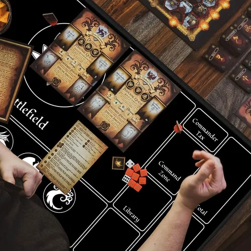 Vista 6 de Tapete de juego personalizado con zonas, tapete de juego impreso personalizado de todas las imágenes, de 14 x 24 pulgadas, para juegos de cartas