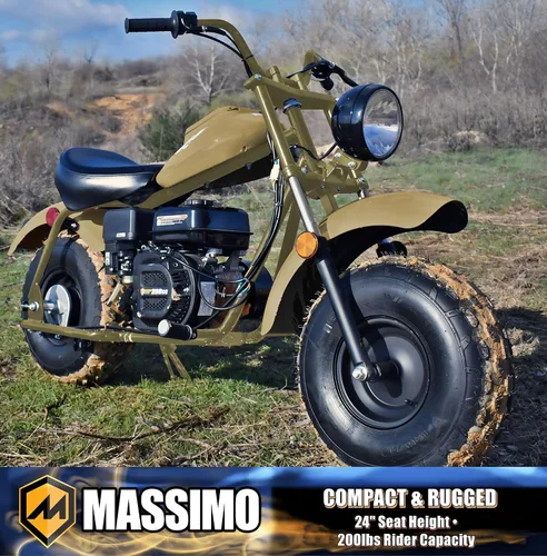 Vista 5 de Massimo Motor Warrior200 196CC Motor Super Size Mini Moto Trail Bike MX Street para niños y adultos Neumáticos anchos Motocicleta Powersport