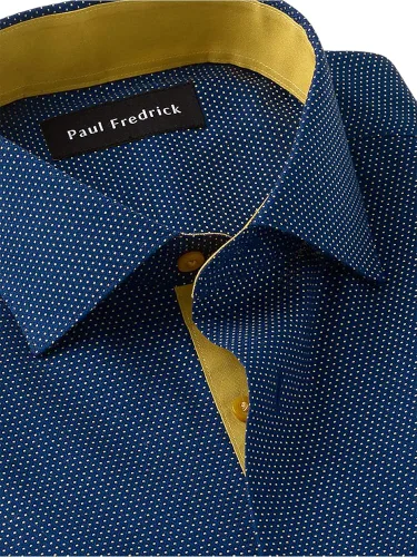 Vista 3 de Paul Fredrick Camisa de vestir de punto de algodón sin hierro de ajuste clásico para hombre