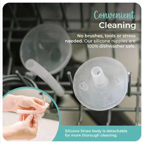 Vista 10 de Mason Bottle Tapones de silicona para popotes (paquete de 2) – Repuesto de popote para sorber, se adapta a tarros Mason de boca regular de 8 onzas