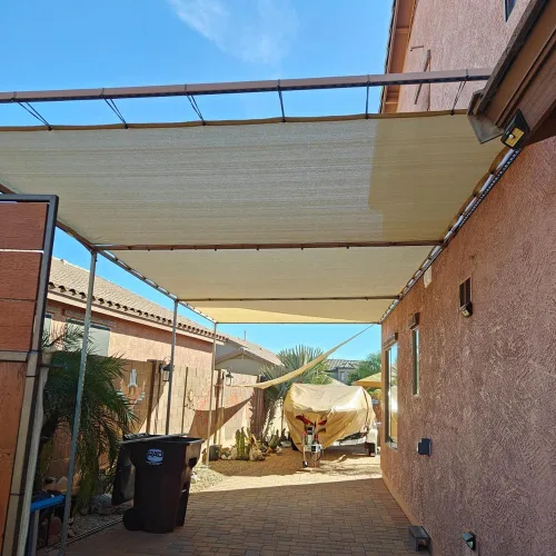 Vista 6 de Tela de sombra 90% para patio, pérgola de 6 x 6 pies, tela transpirable para playa, terraza, porche, cenador, cochera, parasol al aire libre