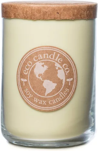 Vista 87 de ECO CANDLE CO. Vela reciclada, té negro y miel, 6 oz. - Aromas de té picante, nuez moscada, miel y naranja - 100% cera de soja, sin plomo, etiqueta