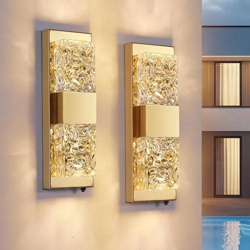 Vista 10 de Luz de pared inteligente para exteriores, RGB, App y Alexa, dorado
