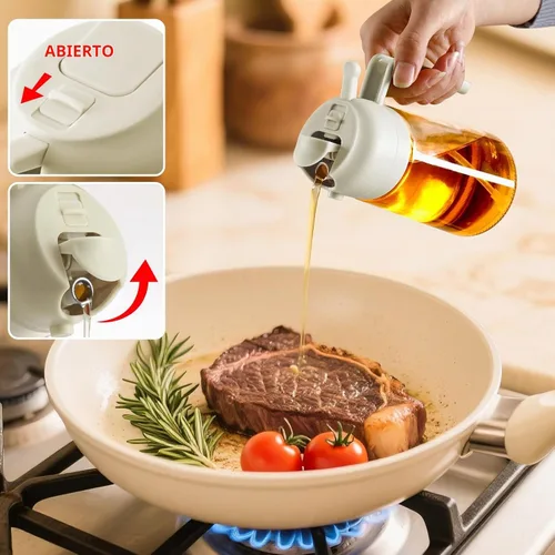 Vista 4 de SWEET VIEW Pulverizador de aceite para cocinar 16oz/470ml Blanco
