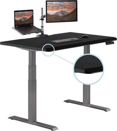 Vista 19 de Vari ComfortEdge - Escritorio de pie ajustable de 40 x 26 pulgadas, pequeño escritorio eléctrico de pie VariDesk para apartamento, dormitorio u