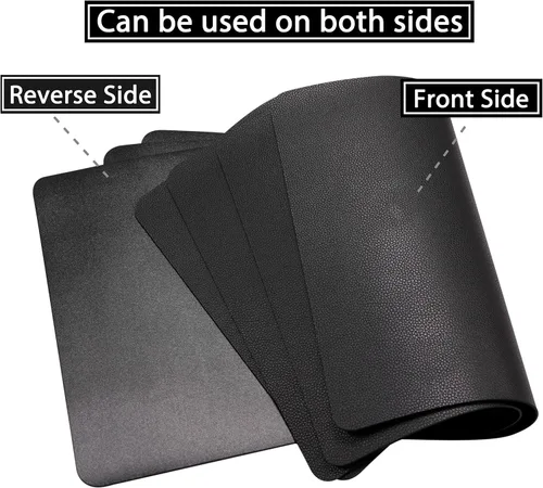 Vista 4 de Manteles individuales lavables de cuero, impermeables, resistentes al calor, fáciles de limpiar, para mesa de comedor, mesa de cocina (2, negro)