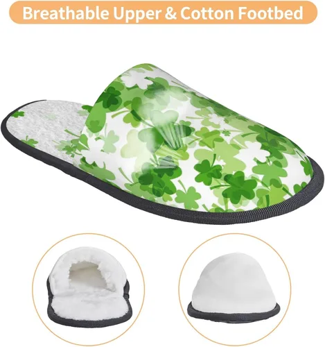 Vista 5 de Pantuflas para el día de San Patricio, regalos para mamá y papá de hija hijo, las mejores pantuflas de casa para mamá y papá, pantuflas